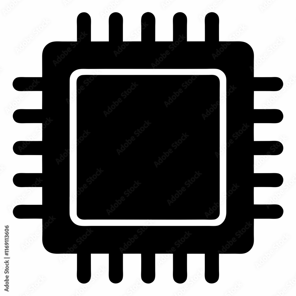 BGA Chip Silhouette Vector Art BGA Chip Silhouette Vector Art