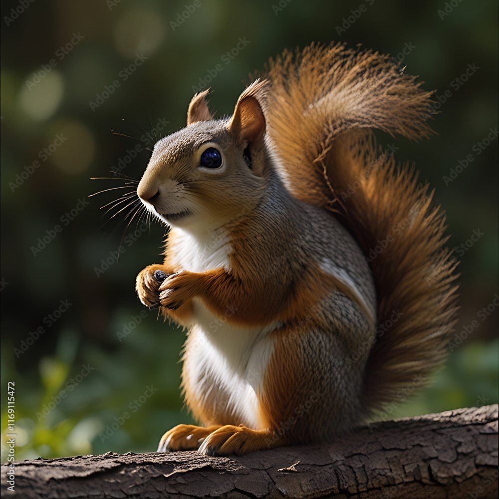 Obraz premium squirrel eating nut