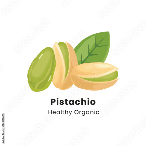Hand drawn vector illustration of pistachio nuts on a white background
