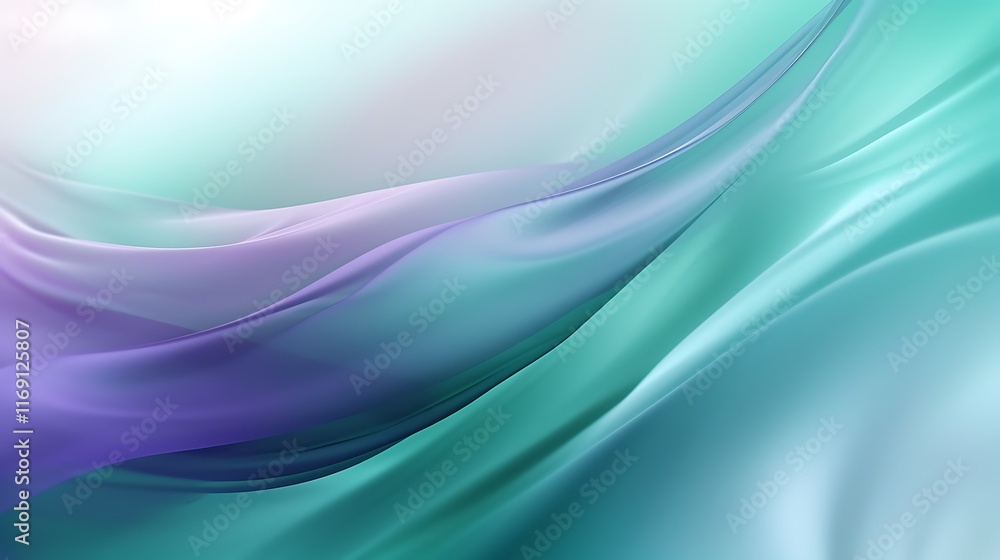 Fototapeta premium Abstract Teal and Purple Flowing Fabric Design