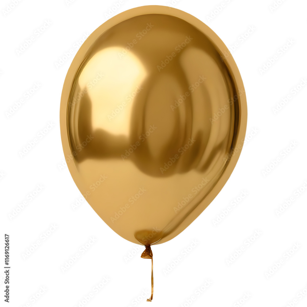 Shiny Golden Balloon Isolated on Transparent Background Shiny Golden Balloon Isolated on Transparent Background