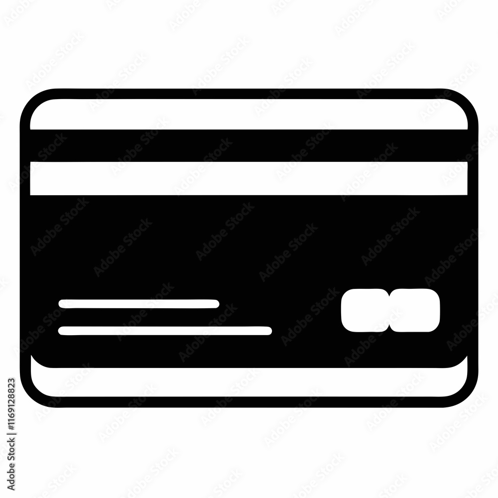 Black Credit Card Silhouette Vector Art Black Credit Card Silhouette Vector Art
