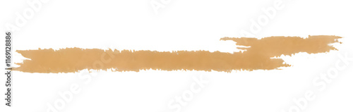 Shimmering Golden Brush Stroke on Transparent Background