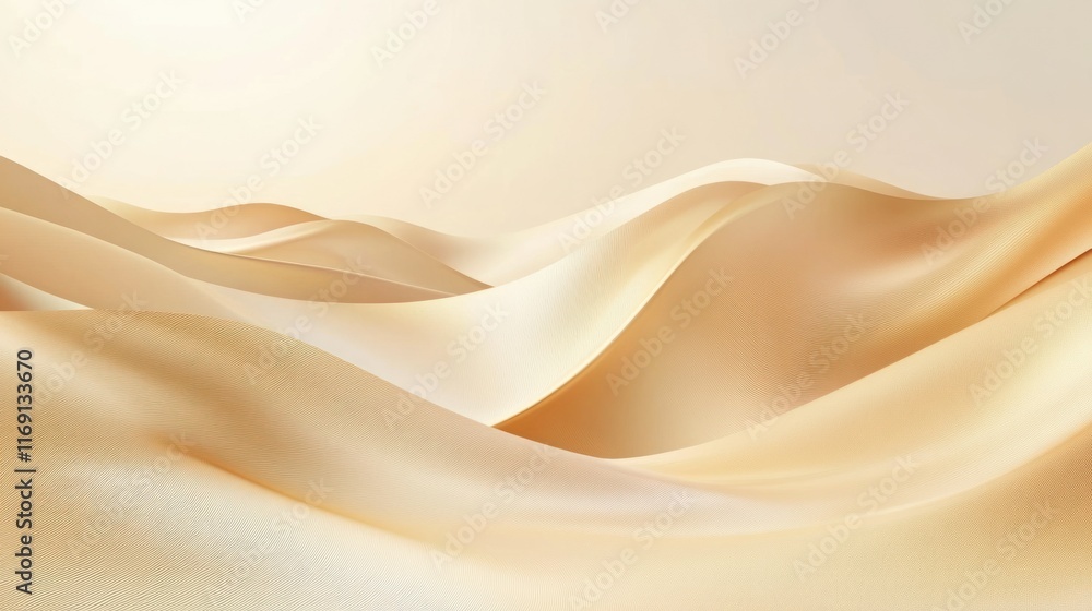 Abstract geometric landscape with golden flowing dunes on a beige canvas. Highlighting a luxury product stand for cosmetics. Abstract geometric landscape with golden flowing dunes on a beige canvas. Highlighting a luxury product stand for cosmetics.