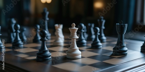 Wallpaper Mural Chessboard pieces arranged in a checkmate scenario symbolising business strategy Torontodigital.ca