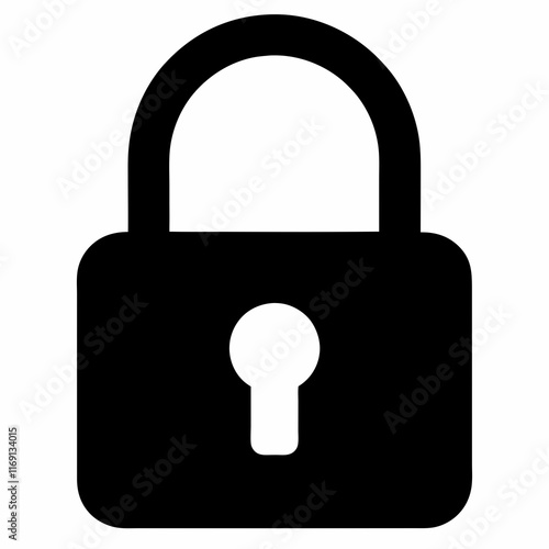 Black Padlock Silhouette Vector Illustration