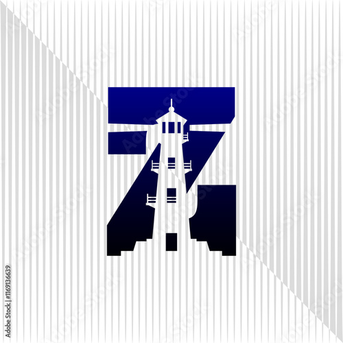 Lighthouse logo. lighthouse combined with initial letter Z logo photo