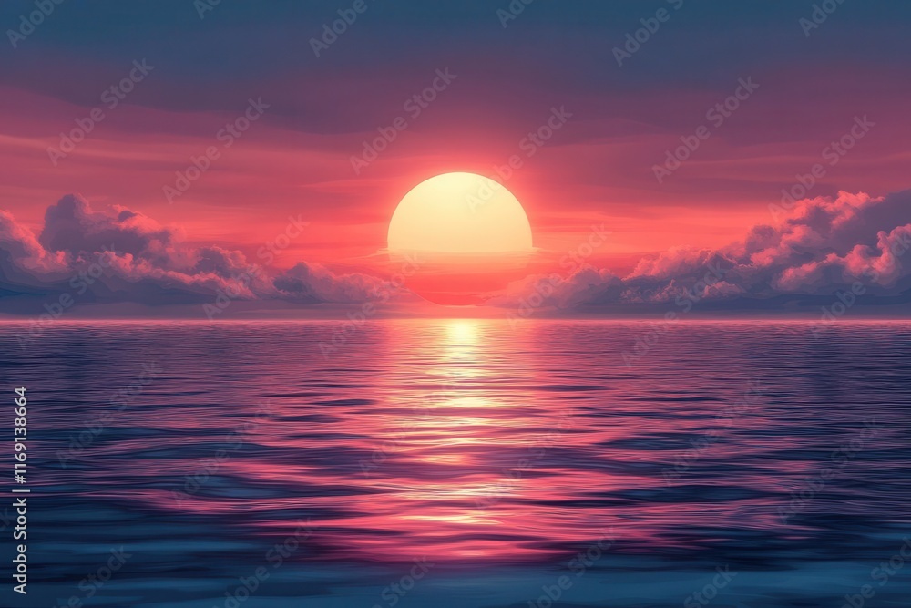 smooth vector illustration of a sunset over the ocean emphasizing simplicity and elegance in a tranquil color palette the scene captures the peaceful essence of nature smooth vector illustration of a sunset over the ocean emphasizing simplicity and elegance in a tranquil color palette the scene captures the peaceful essence of nature