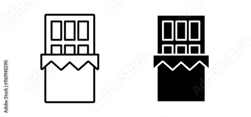 Chocolate icons in black and white colors