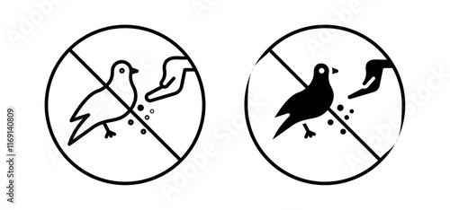 Do not feed birds sign vector in black and red colors