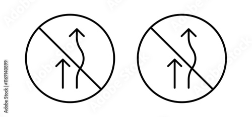 Do not overtake traffic sign vector in black and red colors