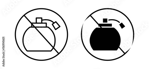Forbidden perfume signs set in black and white colors