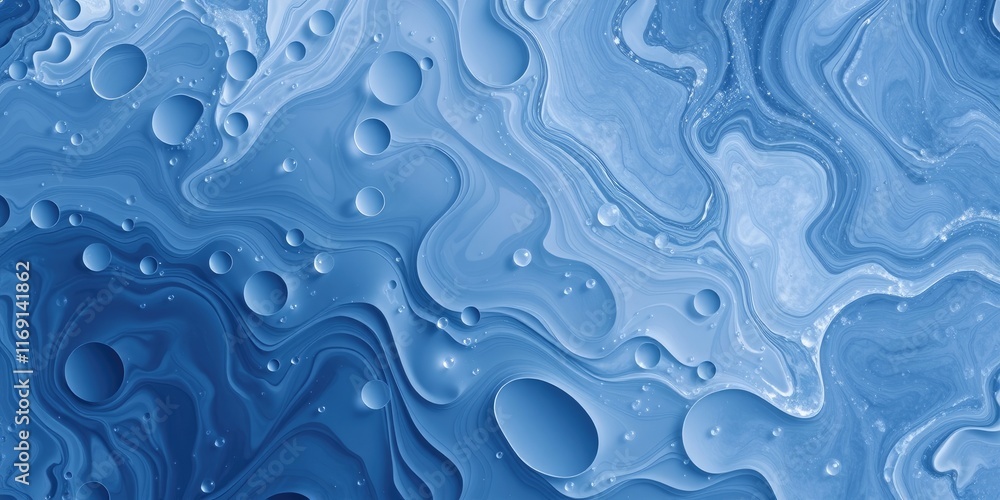 Abstract Swirling Blue Liquid with Suspended Bubbles A Serene and Textured Background Image Abstract Swirling Blue Liquid with Suspended Bubbles A Serene and Textured Background Image