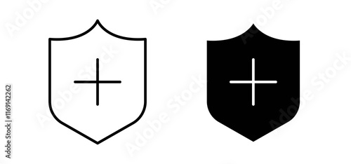 Immune guard icons in black and white colors