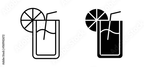 Lemonade icons in black and white colors