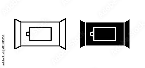Makeup remover wipes icons in black and white colors