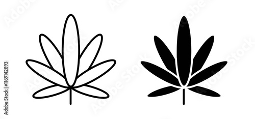 Marijuana icons in black and white colors