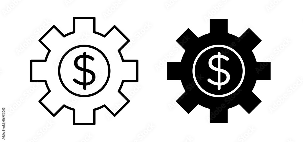 Money processes icons in black and white colors Money processes icons in black and white colors