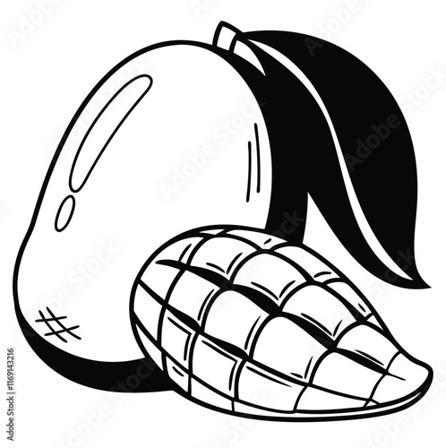 illustration of a black and white worm