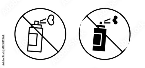 No aerosol spray sign vector in black and red colors