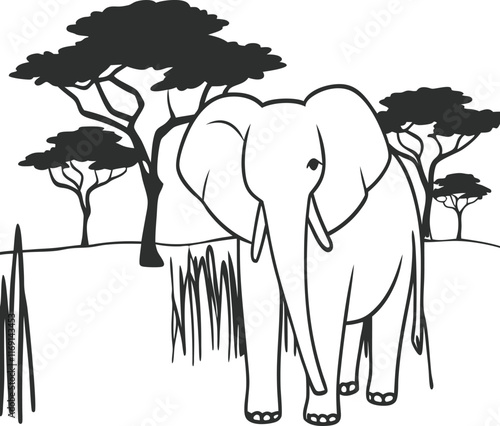 elephant and tree