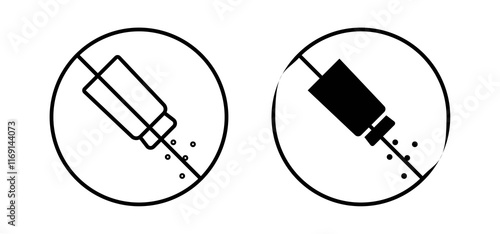 No salt sign vector in black and red colors