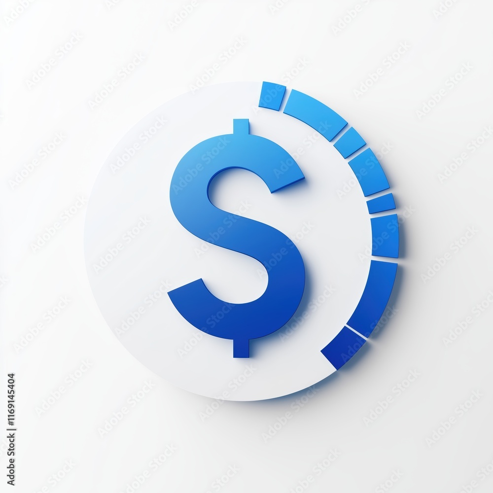 Obraz premium Simple financial logo with dollar and graph symbols, trustworthy and modern