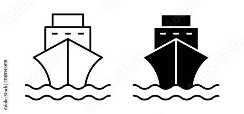 Ship icons in black and white colors