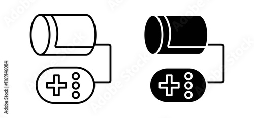 Sphygmomanometer icons in black and white colors