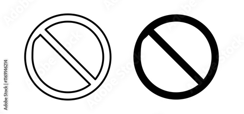 Stop signs set in black and white colors icons in black and white colors