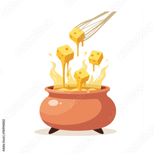 Cheese dices and slices vector illustration