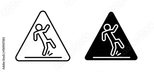 Wet Floor signs set in black and white colors