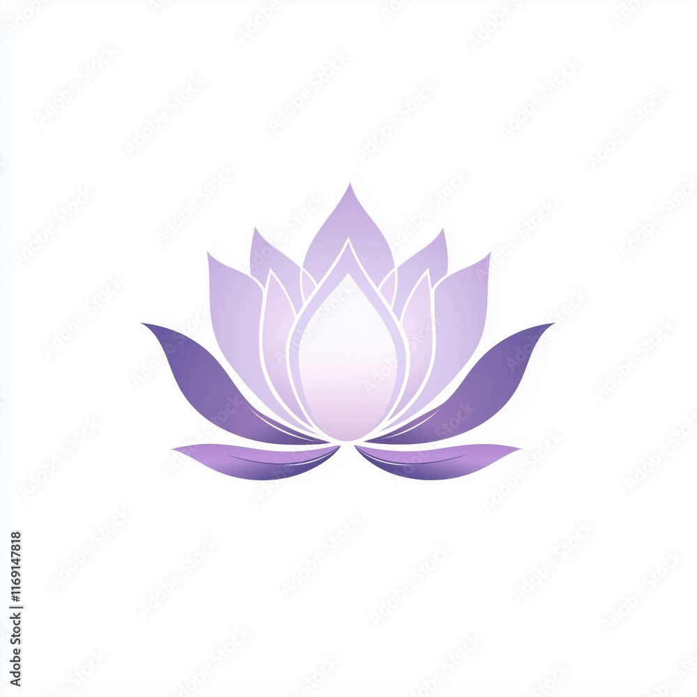 Yoga studio logo with lotus flower and soft curves for harmony Yoga studio logo with lotus flower and soft curves for harmony