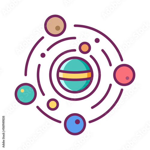 space colored icons