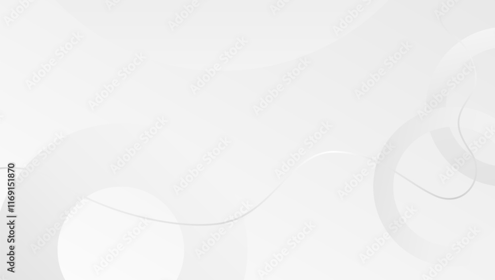 Minimalist white abstract background with soft circular patterns and curved lines. Elegant and modern design.
