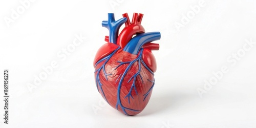 Wallpaper Mural A colorful anatomical model of a human heart, showcasing arteries and veins in red and blue, ideal for educational purposes. Torontodigital.ca