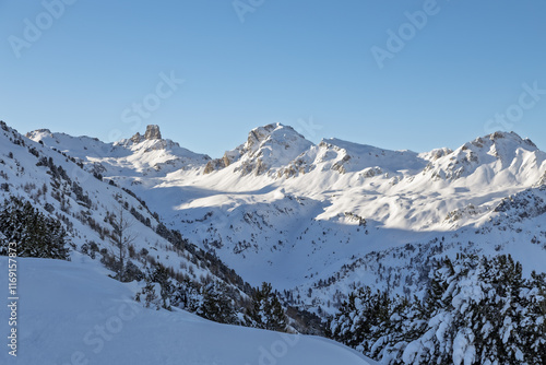 Wallpaper Mural snow covered mountains in an alpine valley of Switzerland Torontodigital.ca