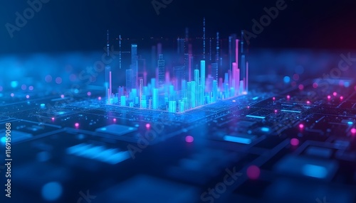 Blue Abstract Artificial Intelligence wallpaper with Glowing Data Streams and Futuristic Design