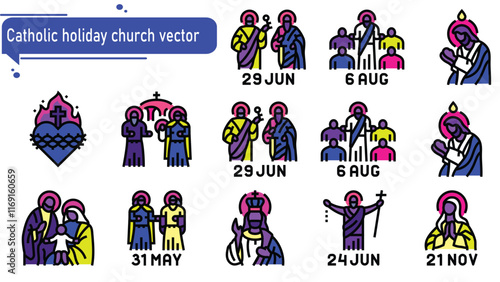 Catholic holiday church vector