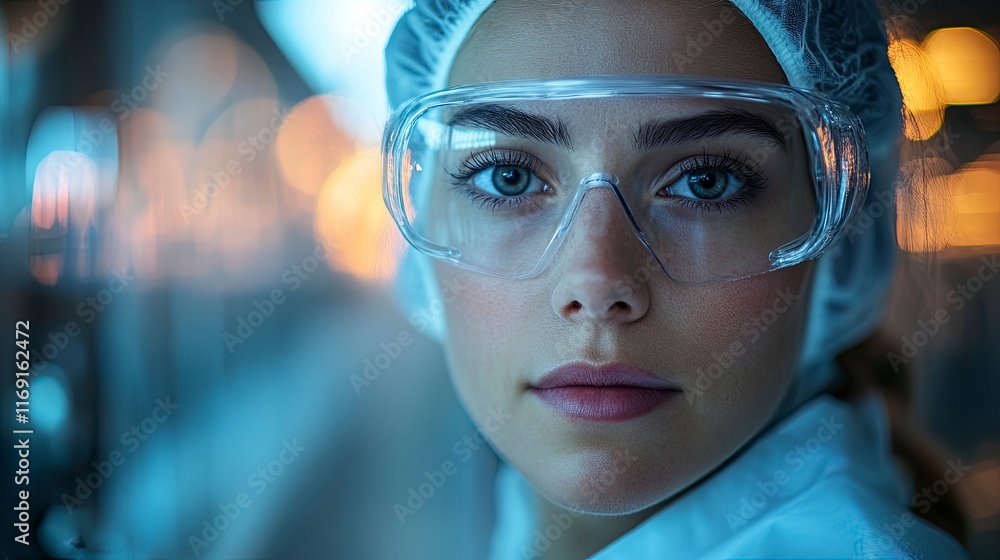 Clean room specialist checking air particle counts with monitoring device Clean room specialist checking air particle counts with monitoring device