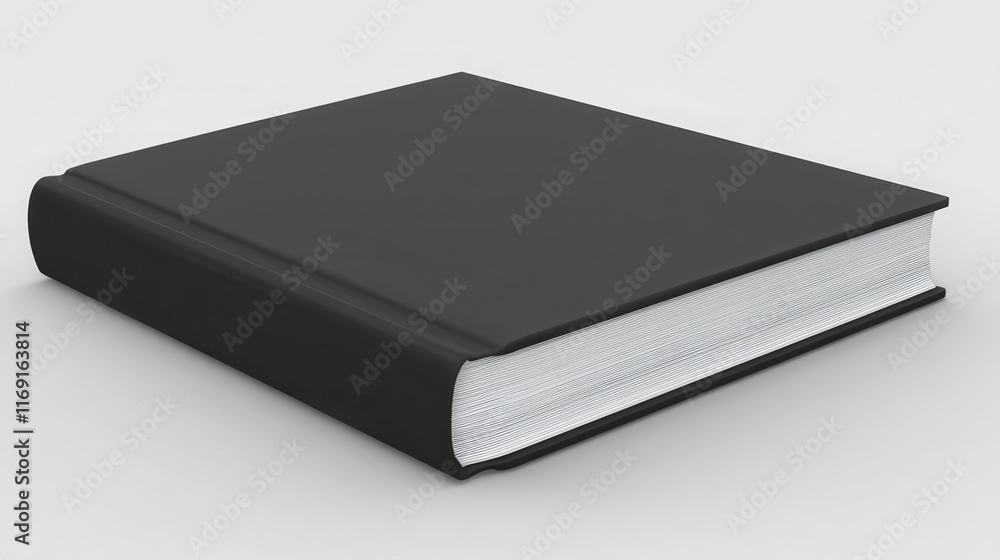 Exploring a black book on a minimalist surface studio setting textured environment close-up view Exploring a black book on a minimalist surface studio setting textured environment close-up view