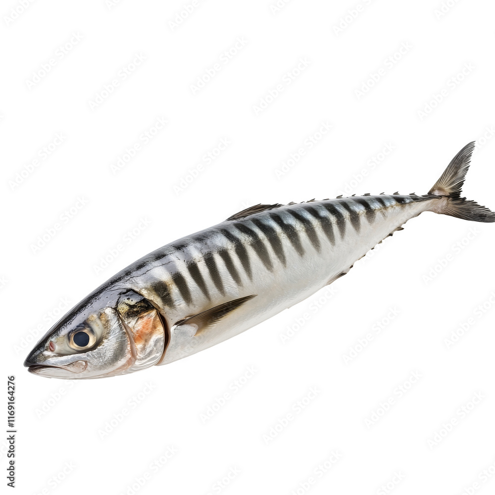 Mackerel fish displayed on a clean surface Mackerel fish displayed on a clean surface