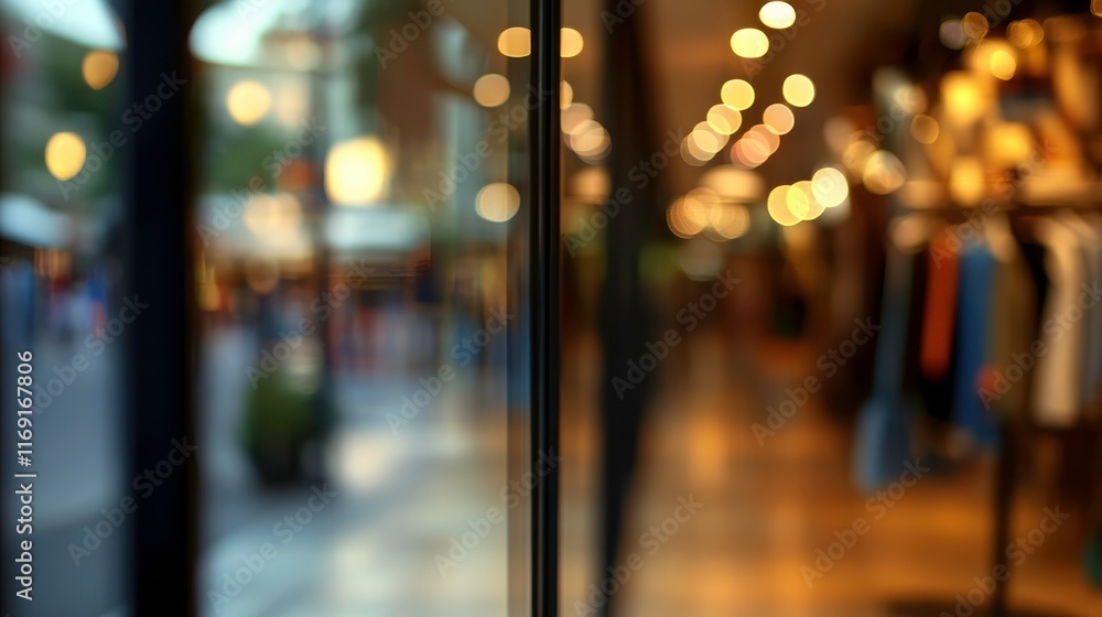 Fototapeta premium Shopping experience in urban boutique retail store storefront city close-up view modern lifestyle