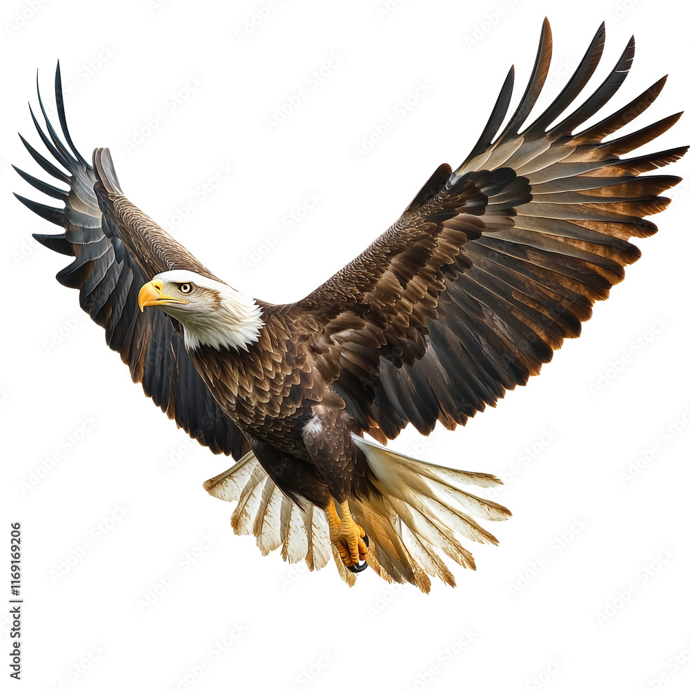 Obraz premium Majestic eagle in flight over natural landscape