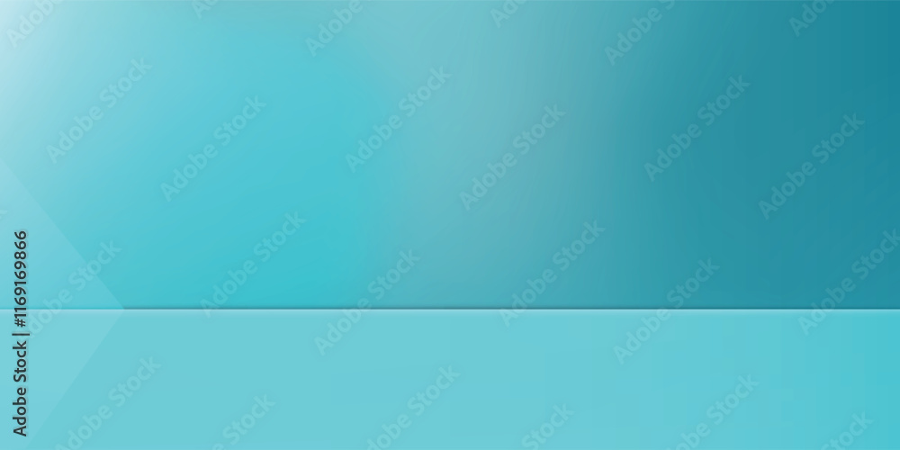 Fototapeta premium Abstract blue color gradient studio background for product presentation. Empty room with Natural sunlight shadows. emty room with copy space