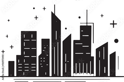 Vibrant Urban Nightlife Vector Art – City Lights and Modern Vibes