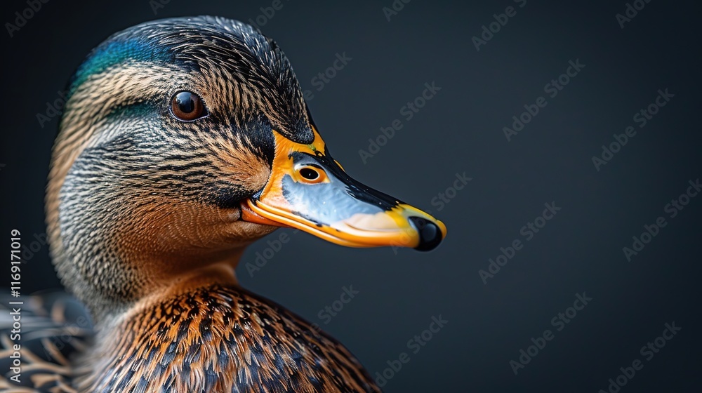 duck in macro isolated on black background duck in macro isolated on black background