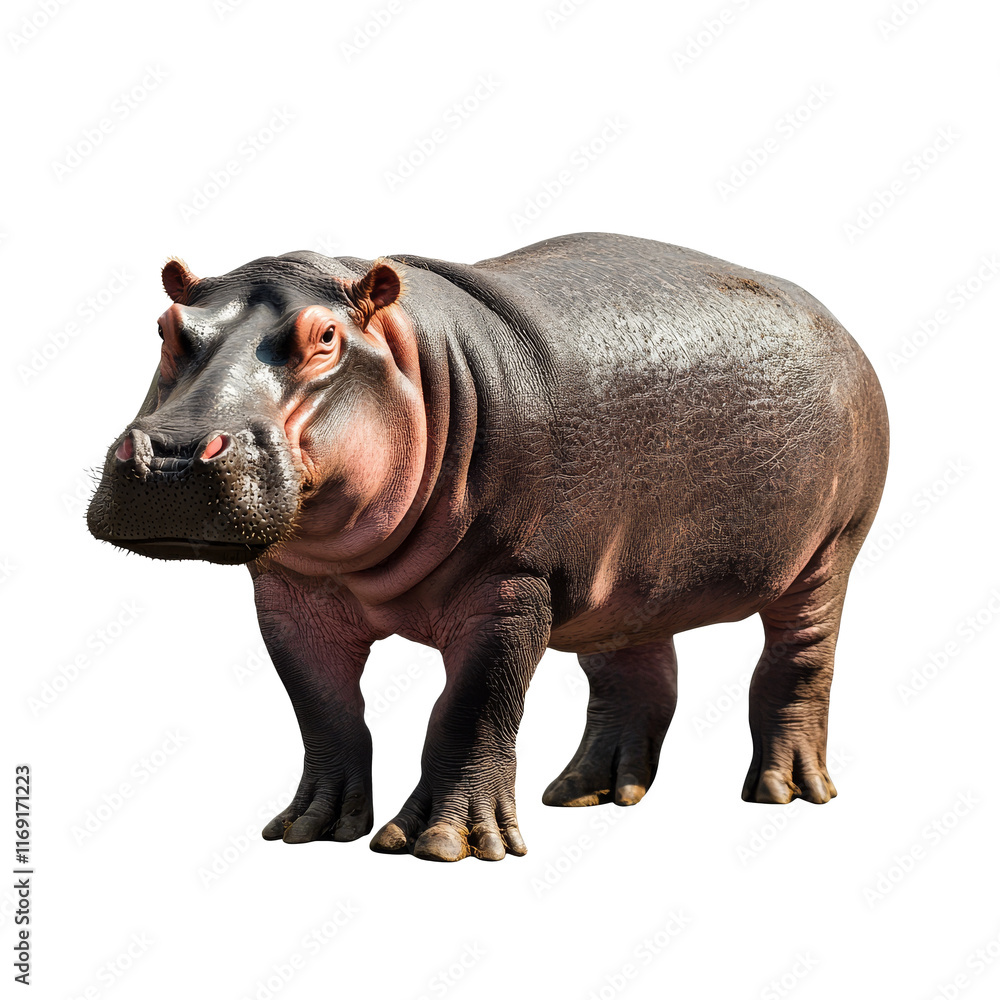 Hippopotamus standing on white background Hippopotamus standing on white background