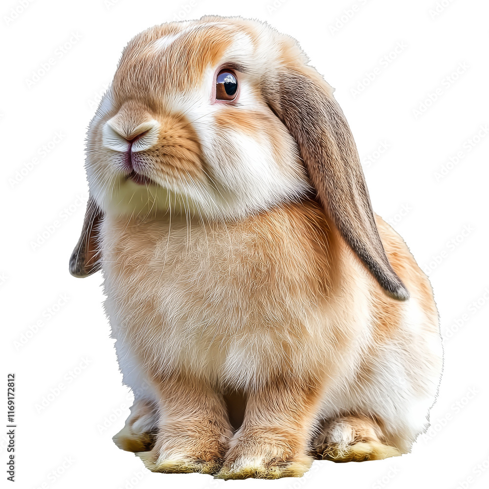 Cute fluffy rabbit sitting on a white background Cute fluffy rabbit sitting on a white background