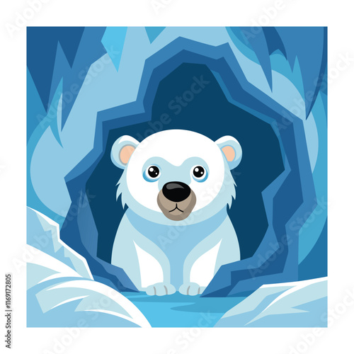 Polar bear animals vector on white background